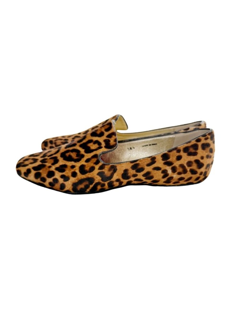 Jimmy Choo Leopard Print Calf Hair Smoking Slipper Loafers Flat 38.5